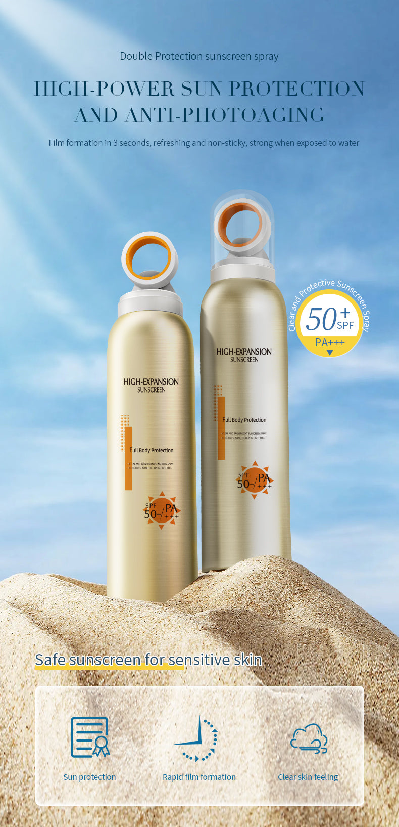 OUpei Sunscreen Spray SPF50+pa+++ 150ml