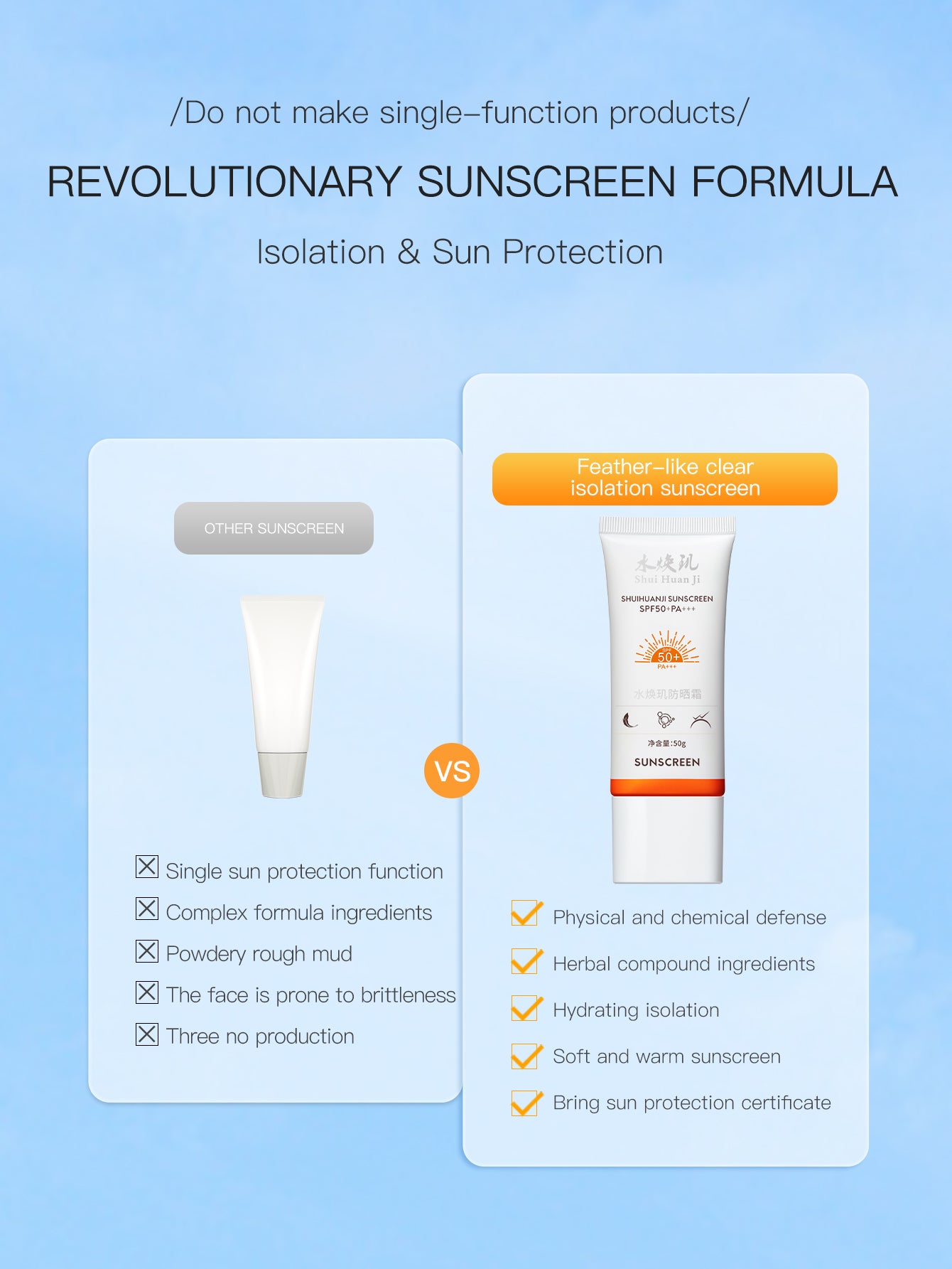 Oupei Spf Sunscreen SPF50+ pa+++ 50g