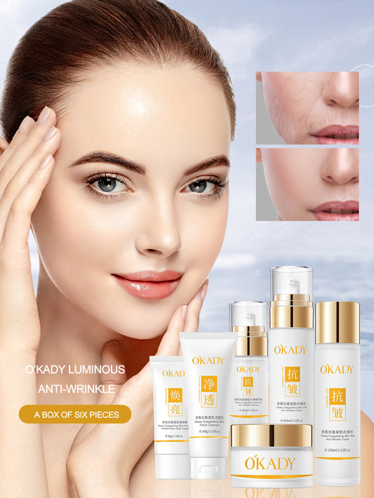 Moisturizing Pore Clarifying Anti-Acne & Anti-Wrinkle Cleanser & Cream Skin Care Set Six-Piece Set